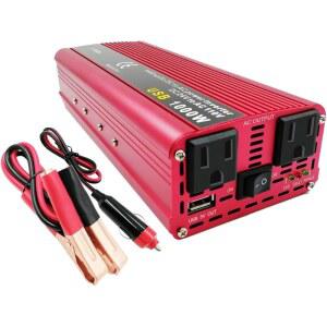 800w 연속 출력 파워 인버터 24v ~ 110v AC 컨버터 1000w 서지 출력, 로드 트립, 캠핑, RV, 트럭, 자동차, 픽업 트럭을 위한 USB 포트 1개와 콘센트 2개
