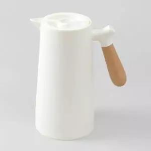 물주전자 보리차주전자 화이트 황주전자 내열유리 원터치 막걸리주전자 가정용주전자 보온주전자 1L 이중