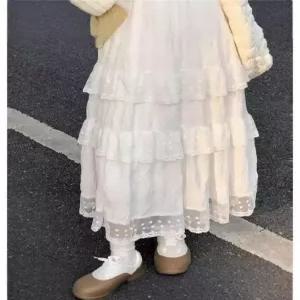 여성 빅사이즈 레이스스커트 사계절 하이웨스트 프렌치 A라인 J33Z2O 모씨모씨1