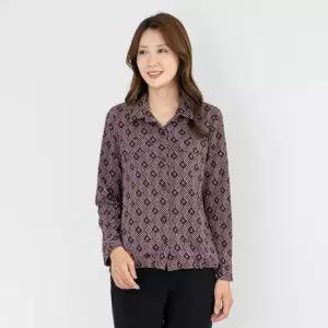 엄마옷 나염 카라 셔츠 오픈 블라우스 1GHJ24707 중년여성 마담 60 70대  빅사이즈 할머니