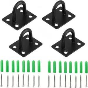 팬보드타 4PCS 헤비 듀티 스테인리스 스틸 천장 후크 플레이트 - 80LB 하중 스윙 해먹 요가 실크 실내/외용