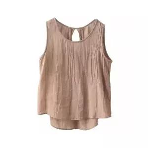 호빵걸 여자 키작녀 민소매티 여름 모시 앤티크 나시 셔츠 빈티지 셔링 민소매 린넨 블라우스 꾹5