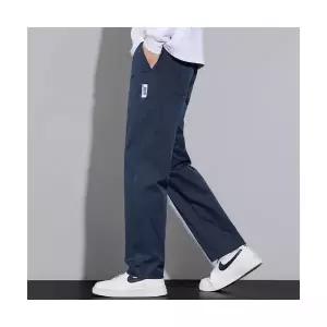 썬더볼츠 남성 남친 바지 면 캐주얼 추동 도톰 일자 솔리드 오피스룩 KKE4