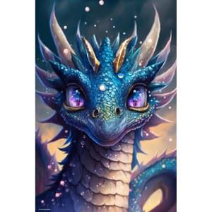 IEFSCAY 보석 드래곤 다이아몬드 페인팅 고화질 플래시 다이아몬드 DIY 페인팅 키트 방 장식 스트레스 해소 예술 스타일리시한 집 만들기 쉬운 8X12인치