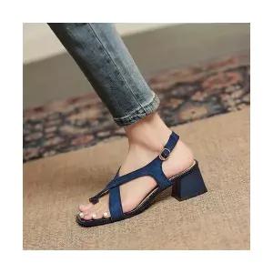 야무치 여자 데일리룩 신발 웨지힐 샌들 여름 윙팁 편안한 통굽 조리 스러운 버클 KUK5