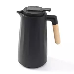 보온주전자 보냉 보온 주전자 원터치개폐 진공 블랙 내열유리주전자 보냉주전자 내열유리 1L 이중