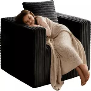 싱글 클라우드 소파 높은 등받이와 넓은 팔걸이를 갖춘 자이언트 빈백 의자 작은 공간을 위한 폼 뼈 없는