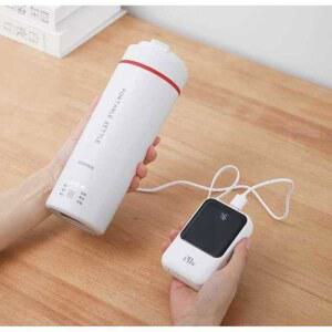 USB전기포트 텀블러 휴대용 휴대형 전기컵 350ML 온수기 화이트 온수 가열