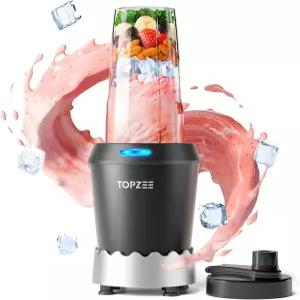 TOPZEE 개인 스무디 블렌더 - 24온스 휴대용 여행용 컵이 포함된 1000W 싱글 서브 메이커 단백질 쉐이크