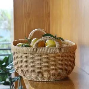 고급스러운 라탄 빵바구니 디저트 피크닉 타원형 바스켓 30x25x12.5 17cm