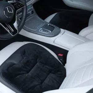 겨울 차량용 가죽 극세사 방석 미끄럼방지 처리된 푹신한 시트쿠션