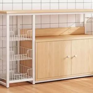 홈바 테이블 보조 원목 조리대 접이식 식탁 커피머신장