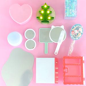 (데코덴 재료) 케이스 머리빗 무드등 보석함 양면거울 다이어리 오르골 손거울 꾸미기