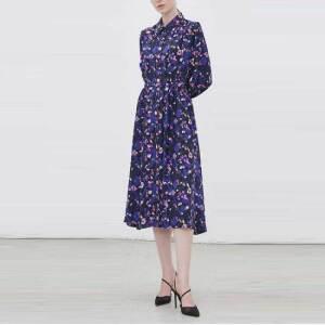 제이슨우 여성 폴리 셔츠형 프린트 원피스 WVOP6W02