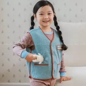 [바풀] PPIPPILONG 아동조끼 보온 실내 유아 아동 조끼 와플 수면조끼 베스트 PL FW58-07