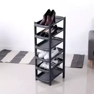 원룸 신발장 신발수납 현관 선반형 간편조립 6단 타워형 정리함 블랙 슈즈렉