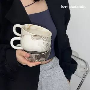 추천템 홈카페 그릇 힙한 신상 감성 마블 도자기 요거트볼 시리얼 핸드