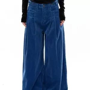 남성 네이비 와이드 청바지 가을 겨울 빈티지 하이웨스트 일자 배 슬림핏 바지 C07Z4G OP2