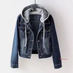 슬림핏 워싱 데님자켓 숏 후드 숏데님자켓rst260