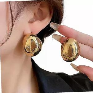 빛나는 매트 메탈 왕 고급 한복 데일리 룩 링 콩 큰 하객 돌잔치 실버 정장 귀걸이