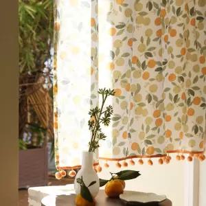 파티션 도어커튼 패브릭 문 커튼 오렌지 바란스 가리개