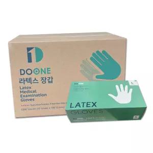 두원 라텍스 글러브 L 1박스/10통 의료용 식당 병원 덴탈글러브 진료용장갑 병원용