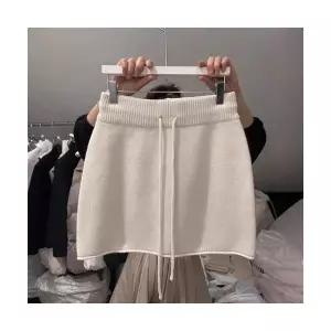 여자 미니 스커트 하객 A라인 니트 추동 하이웨스트 가드 힙업 ST4