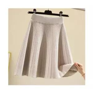 여자 미니 스커트 하객 니트 우산 하이웨스트 추동 A라인 밴딩 허리감 ST4