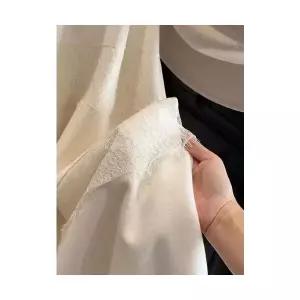 여자 쉬폰 스커트 시폰 레이스 캐시미어라이크 추동 하이웨스트 슬림핏 A라인 롱 ST4