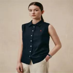 헤지스 여성 린넨 슬리브리스 블랙  (HSSH5B406BK)