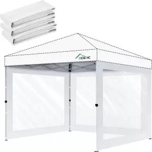 10x10 팝업 텐트 투명 창문 커튼 천 지퍼가 달린 800만 PVC 인클로저 원단 3팩 측벽만 있는 Acepic 캐노피
