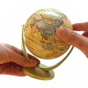 지구본 회전식 탁상 장식 인테리어 소품 서재 데스크 골드 스탠드 세계지도 미니어처