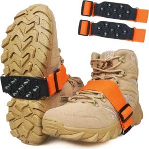 스 클리츠 미드솔 스노우 트랙션 눈 위를 걸을 수 있는 조절 가능한 스트랩 7 텅스텐 스터드로 조깅