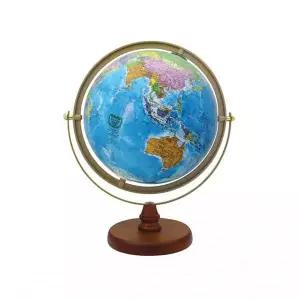 회전식 지구본 원목 스탠드 학습용 인테리어 소품 데스크 장식 교육용 세계지도 책상 디스플레이