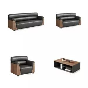 사무가구 회의실 쇼파 변호사 대기실 휴게실 3+2+1+롱 커피 테이블 내구성 PU 가죽