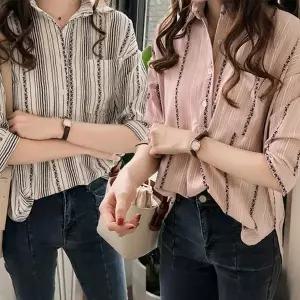 7부 예쁜 블라우스 여름 반팔 여성 봄 여자