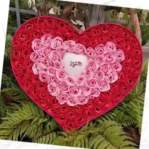 하트 모양 장미 꽃비누 세트 발렌타인데이 화이트데이 어버이날 졸업식 입학식 기념일 선물용 비누