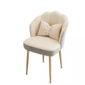 프리미엄 회전 등받이 화장대 의자 스툴 파우더룸 패브릭 컴포트스펀지 그레이 베이지 골드