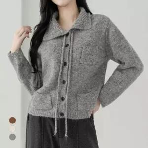 KARRA 롱스트링하이넥니트가디건_A5W0756