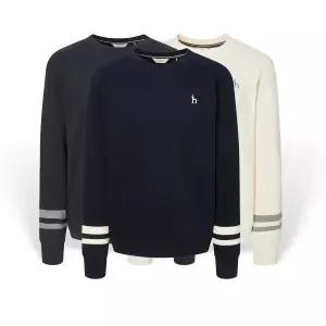 헤지스25FW3컬러 택1 남성 소매블럭 솔리드 맨투맨 HZTS5D34422433956992094484