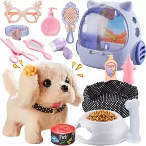 MEWOCHEE 여아용 로봇 강아지 장난감 16개입 실감 나는 5-7세 6-8세용 남아 3 4 5 6 7 8세 6세 여아를 위한