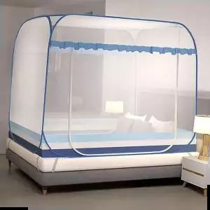 폴딩방충망 게더릭 사각 간편 침대모기장 (블루) b (150x200cm)