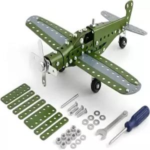 8-16세 소년 소녀를 위한 ROHSCE 금속 모형 비행기 조립 장난감 DIY STEM 건설 키트 258개 교육 공학 과학