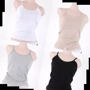 여성미디끈나시 순면 끈나시 여성 이너 나시 여름 면나시 스킨 검은색