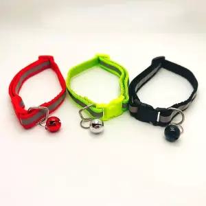 가능 목걸이 고양이 길이조절 방울 야간산책 반사판