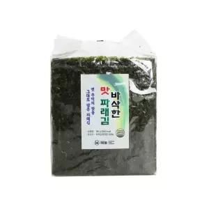 해농 맛 파래김 180g(100매)/ 무조미 바삭한 구운김 밥반찬 과메기 볶음요리 찜요리 매운음식 싸먹는김