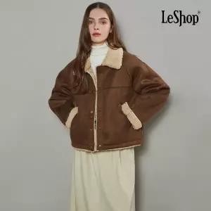 [롯데백화점]르샵 카라넥 시어링 스웨이드 무스탕 자켓 (BOBJK011A)