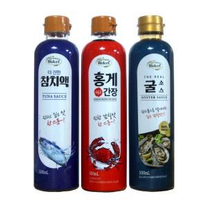 웰크리 맛더한 5호 참치액 홍게간장 굴소스 500ml 각 1개씩 합 3개