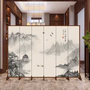 동양화 대형 병풍 호텔 고급 레스토랑 책가도 파티션