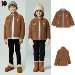 [백화점 출고] 탑텐 키즈 패딩 남아 여아 피너츠 덤블 보아 집업 브라운 털 뽀글이 후리스 플리스 숏 자켓